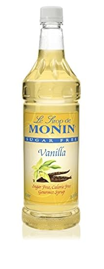 Monin Sin azúcar Vanilla Syrup, 1 Liter, 4 per case 563