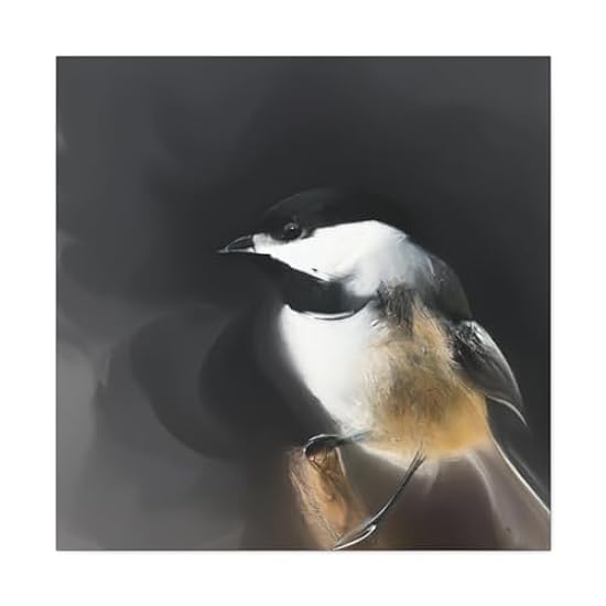 Chickadee in the Spring. - Canvas 36″ x 36″ / Premium G