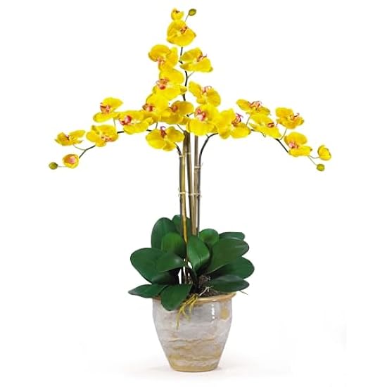HomeStock Triple Art Nouveau Allure Silk Orchid Flower Arrangement 64917590