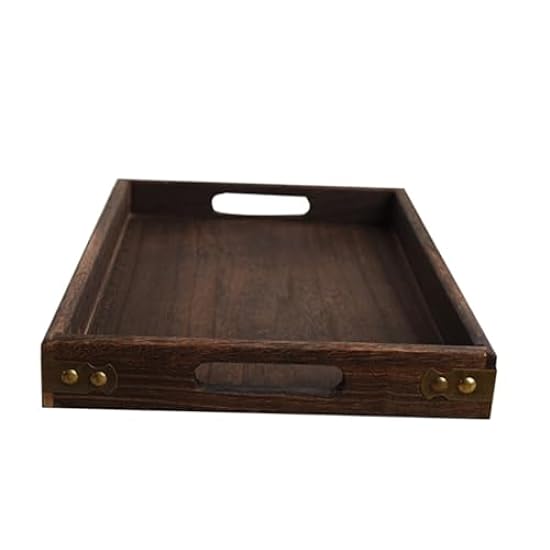 3 Pcs Charcoal-Fired Paulownia Tray Wood Tray Platter W