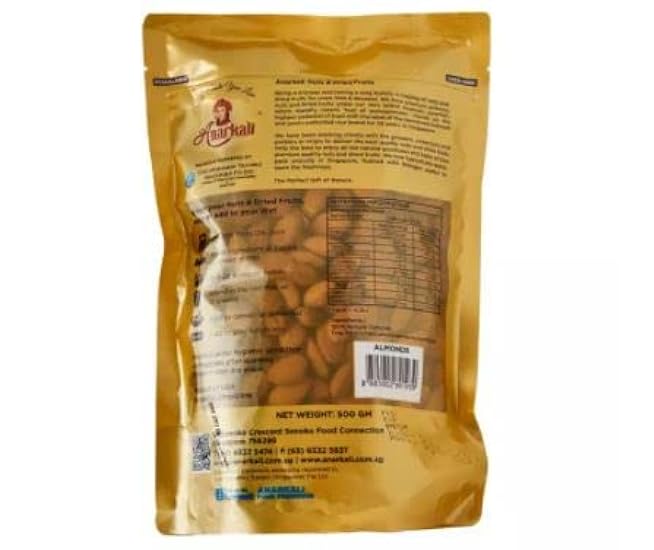 Anarkali USA Almonds Nut 500g - Almond milkis a beveragethat’s analternativeto cow’s milk,Grounded almond for pastries, shave almonds for donuts and cakes 421085387