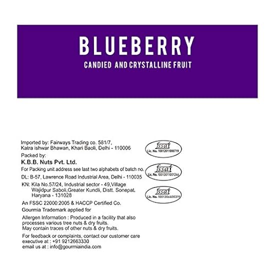 Gourmia Dried Blueberry Pouch, 150 g 396062208