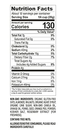 NutHouse! Granola Company - Premium Harvest Orange Granola | Certified Gluten-Free, Non-GMO, Kosher | Vegan, Soy-Free | 12 oz. Bag (6-Pack) 50017236