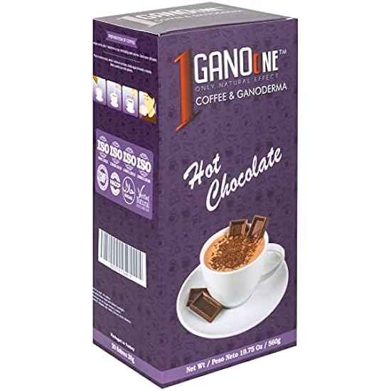 10 Boxes GanoOne Chocolate caliente - with Organic Ganoderma Extract - Blend with Natural Cocoa, Creamer and Sugar - Easy to Use 20 Single-Serve Sachets 190542734