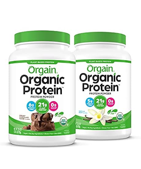 Orgain Organic Vegan Protein Powder, Vanilla Bean + Cho
