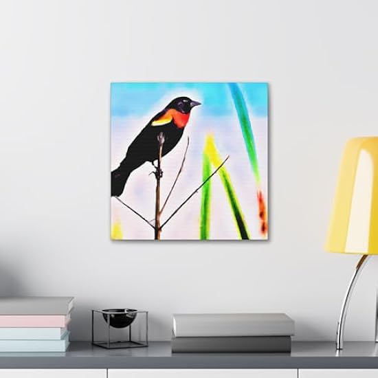 Red-winged Negrobird Glory - Canvas 16″ x 16″ / Premium Gallery Wraps (1.25″) 651789142