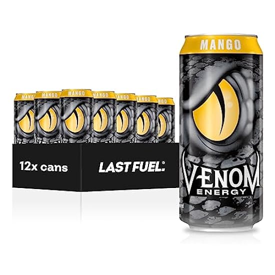 Venom Energy Drink, Mango, 0 Fat, 160mg Caffeine, 16 Fl
