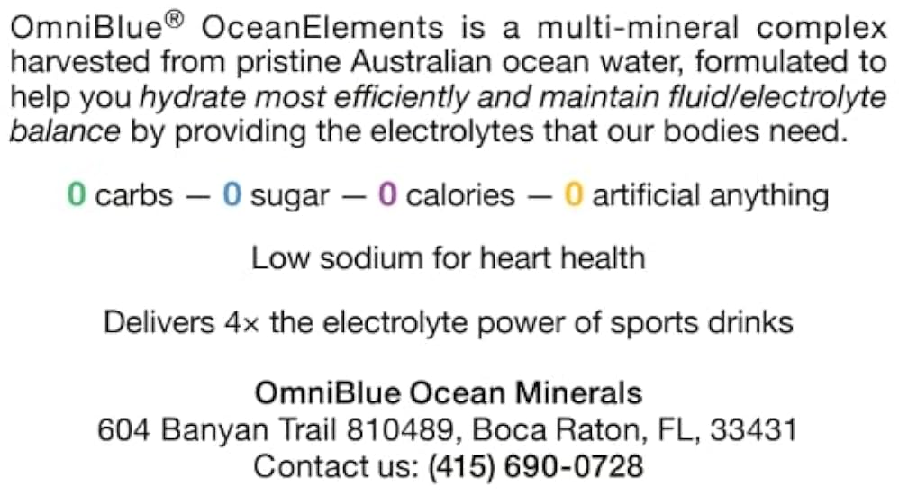 OceanElements Electrolyte Hydration Powder (2.9 oz) - Sin azucar - No Carbs - No Calories - No Artificial Anything, Low Sodium | Concentrate | Powdered Ocean Minerals | Full spectrum minerals | Natural 376833897