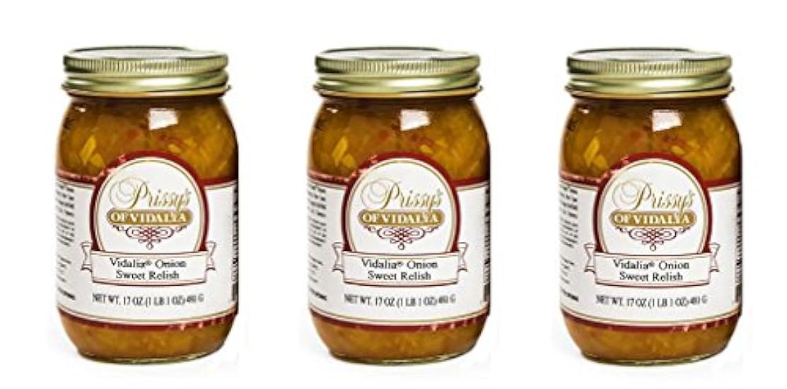 Prissy´s of Vidalia Sweet Onion Relish, 16 Oz (Pack of 3) Fat FREE, ALL Natural, No Preservative, 752660686