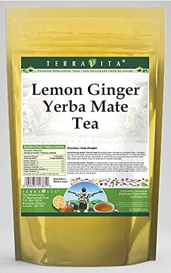 Lemon Ginger Yerba Mate Tea (25 tea bolsas, ZIN: 562562