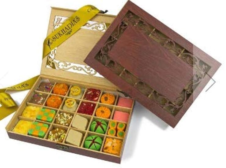 Sukhadia Sweets - Wooden Royal Sukhadia Sweet Box - 24 