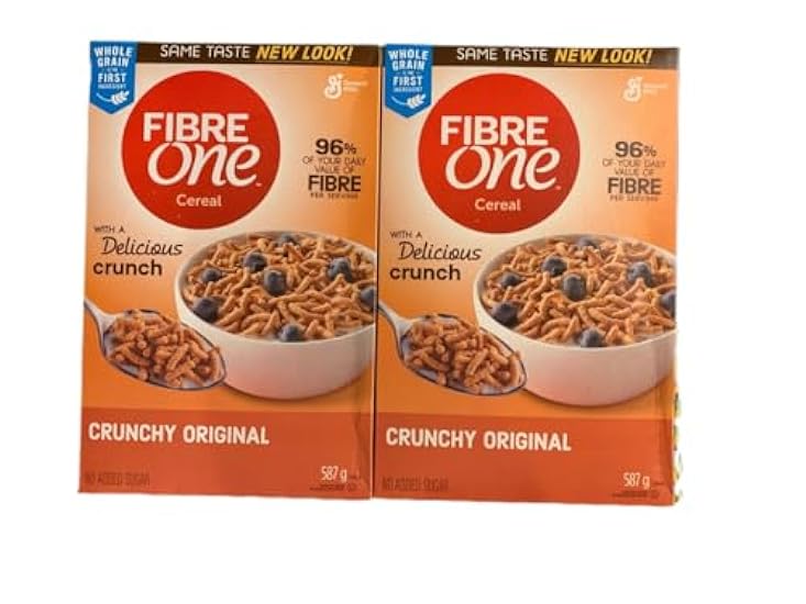 General Mills, Fiber 1 Crunchy Original Cereal, 587g/20.5 oz., Imported from Canada) - Pack of 2 161151137