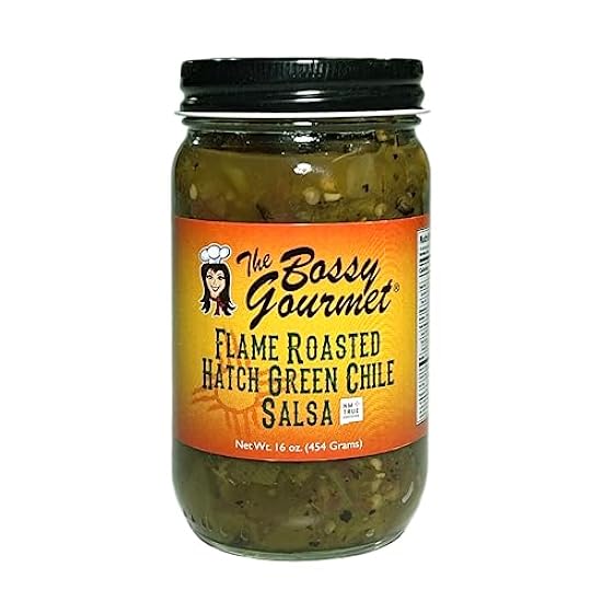 The Bossy Gourmet Hatch Flame Roasted Verde Chile Salsa-HOT 6 pack 735573678