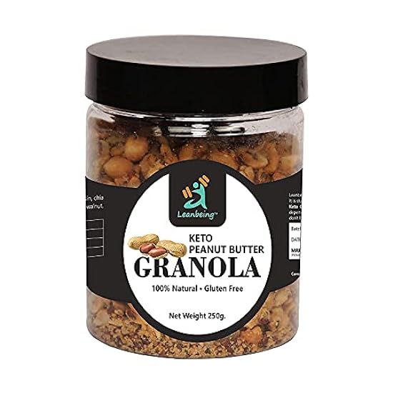 Veena Keto Peanut Butter Granola 250G | Low Carb Cereal, Gluten & Grain Free, High Protein Keto Cereals Energy Snack. 126630565