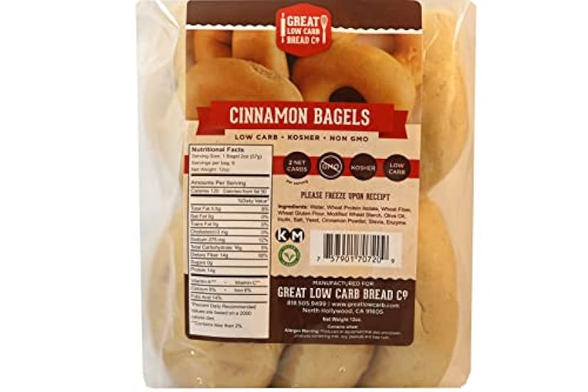 Great Low Carb Cinnamon Bagels|6 bolsas Vegan Friendly|