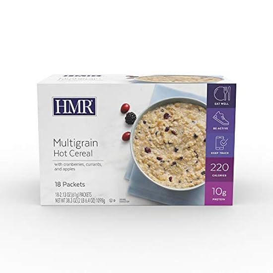 HMR Multigrain Hot Cereal | Hearty Breakfast or Snack | Supports Weight Management | Low Calorie Convenient Meal | 10g of Protein | 18 Count 501862343