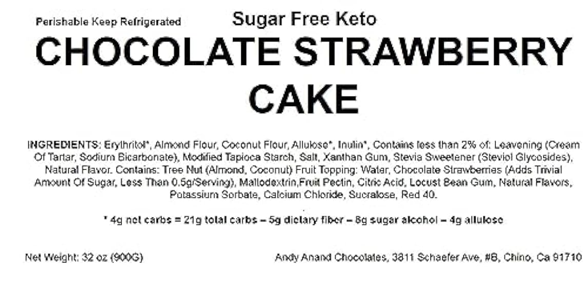 Andy Anand Keto Fresh Baked Gourmet Chocolate Strawberry Cake 9