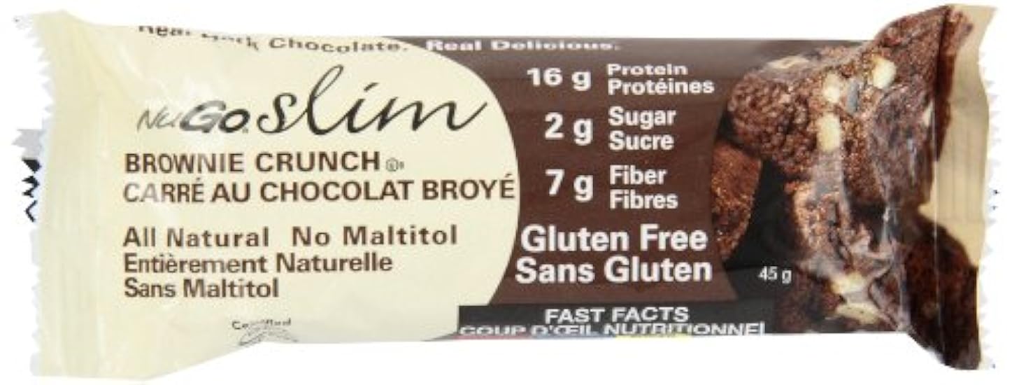 NUGO Chocolate Bar, Brownie Crunch, 1.59 Ounce (Pack of 12) 33678157