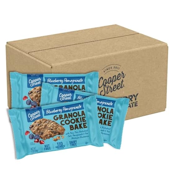 Cooper Street Granola Cookie Bake - Chewy Granola Bars with Chia, Flax, Buckwheat and Oats in Delicious Blueberry Pomegranate Flavor | Individually Wrapped Healthy Breakfast Bars | 1 oz | 48 Pack 902366086