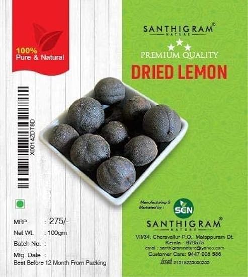 BETT Santhigram Natural Dried Lemon 100g (Negro) 492085