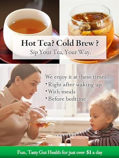 Sunrise Tea - Japanese Diet & Detox Verde Tea for Gut Health [10 billion Lactobacillus & Bifidobacteria / 1 cup] Houjicha, Kombucha, Guar Gum, Dietary Fiber [Non-Laxative & Caffeine-free] 1 box, 1 month´s supply 257975466