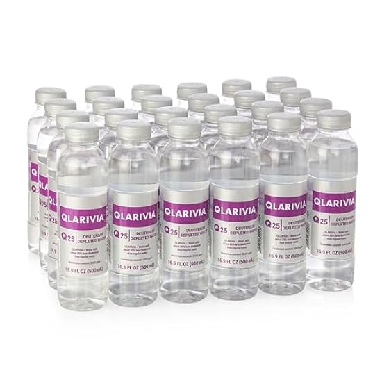 QLARIVIA Deuterium Depleted Water Bottle – Q18 (Pack of 6) - Premium Bottled Water for Longevity, Enhanced Hydration, and Immune Support - 18 ppm, 16.9 Fl Oz 432489808