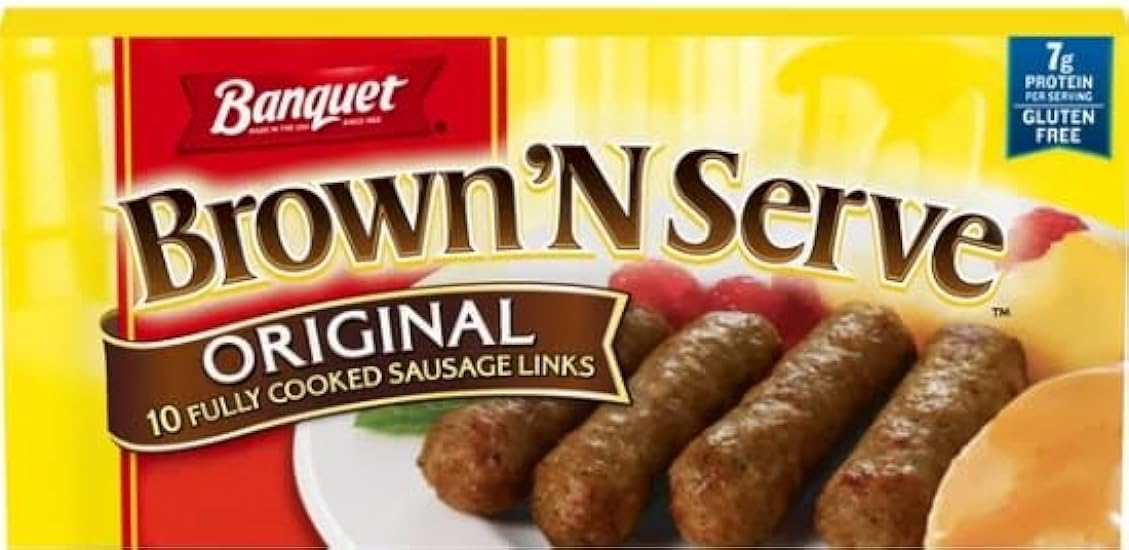 Salutem Vita - Banquet Brown ´N Serve Fully Cooked Original Sausage Links, 6.4 oz, 10 Count - Pack of 8 570526255