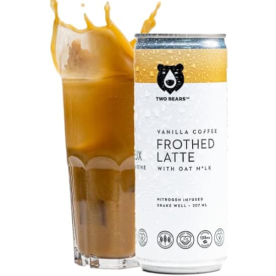 Nitro Brew Iced Café Bebidas - Two Bears Negro Café With Oat Milk Drink, Cans Best Served Cold With Ice | Vegan & Dairy Free Café Beverage (12-Pack, 7 oz Can) 91964660