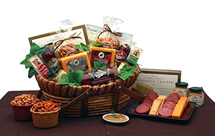 Gourmet Holiday Meat and Cheese Gift Basket -Savory Chr