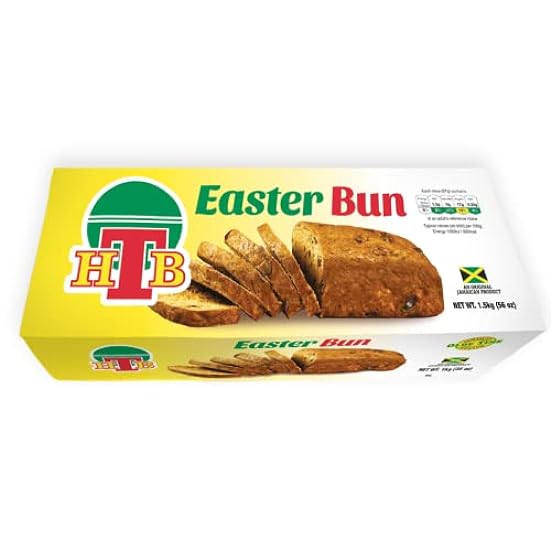 Jamaican HTB Easter Bun - 56oz Jamaican Snack, Sweet & Spicy Fruit Cake, Traditional Carribean Cuisine, Unique Spices & Flavors of Jamaica, Perfect for Easter and Enjoying Traditional Jamaican Snacks 609549599
