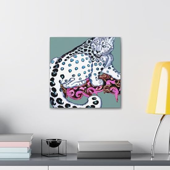 Snow Leopard Bouquet - Canvas 36″ x 36″ / Premium Gallery Wraps (1.25″) 353186395