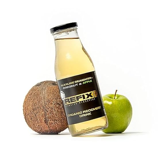 Refix Sports Drink-Low Calorie Beverage, Organic, No Added Sugar, Vegan, No Chemical Additives, Natural Electrolytes From Seawater, Coconut Water, Apple, Pineapple, Lemon, Orange, Extreme Hydration (6 Pack, Coconut+Apple) 152929402