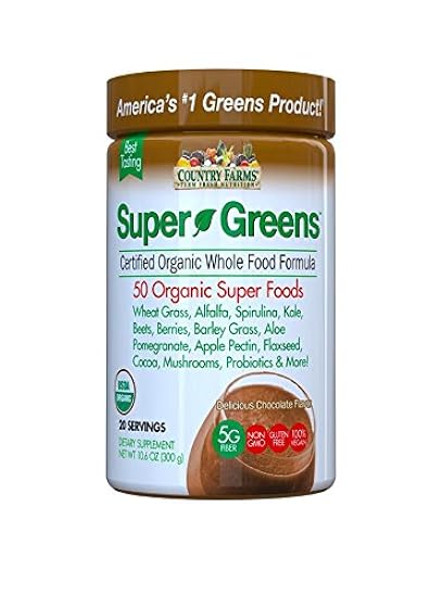 Country Farms Super Verde Drink Mix, Delicious Chocolat