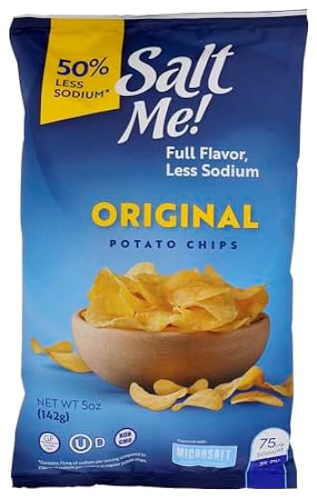 SaltMe! Original Potato Chips, 50% Less Sodium, Sin glu
