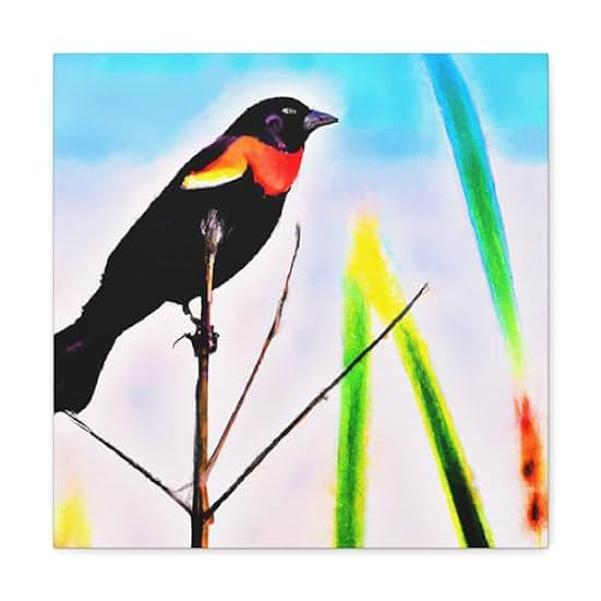 Red-winged Negrobird Glory - Canvas 16″ x 16″ / Premium Gallery Wraps (1.25″) 651789142
