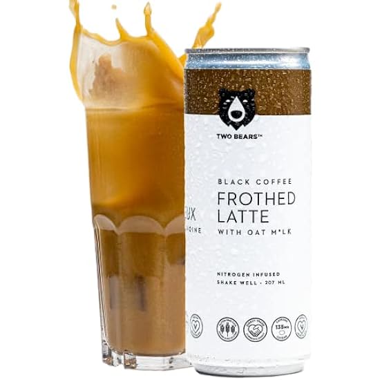 Nitro Brew Iced Café Bebidas - Two Bears Negro Café With Oat Milk Drink, Cans Best Served Cold With Ice | Vegan & Dairy Free Café Beverage (12-Pack, 7 oz Can) 91964660