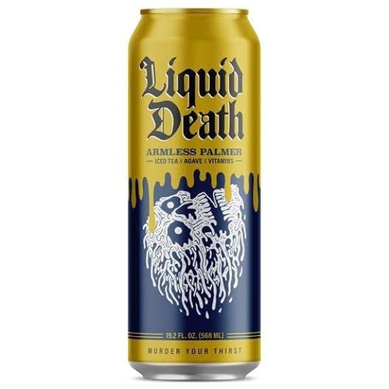 Liquid Death ARMLESS PALMER (Pack of 12) (1/2 of a Case) 19.2oz Iced Tea Cans Agave Vitamins 568ml per (Includes 12 Individual 19.2oz Cans) 544966108