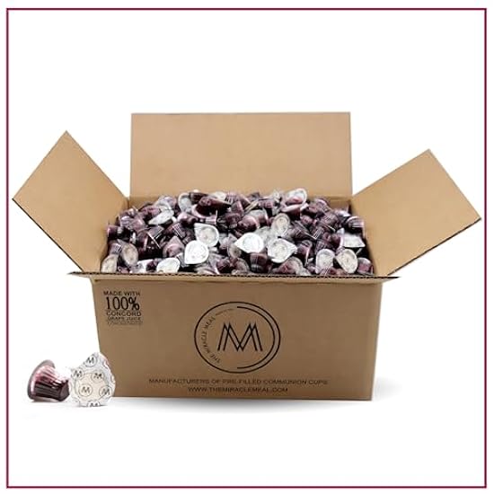The Miracle Meal Pre-filled Communion Cups and Wafer Set - Box of 1000 - with 100% Trusted Concord Grape Juice & Wafer - Made in the USA - Premium Quality Guaranteed 592298219