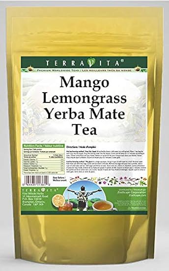 Mango Lemongrass Yerba Mate Tea (50 tea bolsas, ZIN: 56