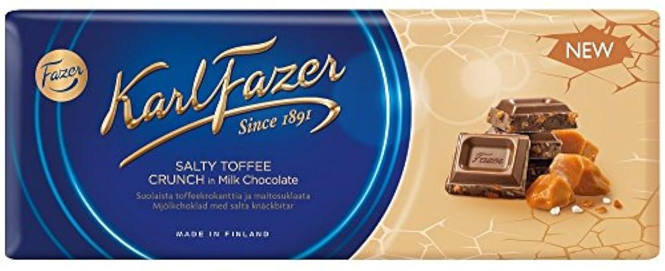 10 Bars x 200g of Karl Fazer Salty Toffee Crunch - Orig