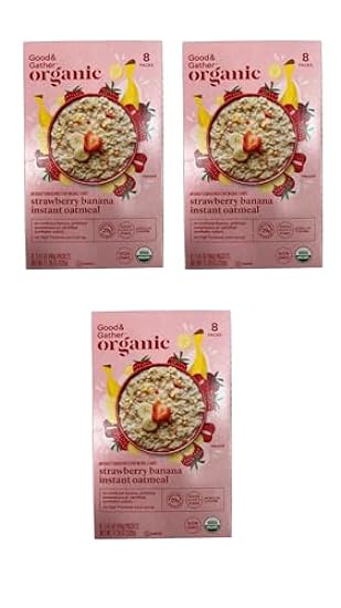 Good & Gather Organic Strawberry Banana Oatmeal, 1.41 oz, 8 count (Pack of 3) 5148021