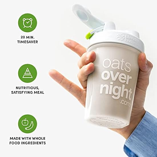 Oats Overnight - Ultimate Variety Pack High Protein, High Fiber Breakfast Shake - Sin gluten, Non GMO Oatmeal Chocolate Chip Cookie Dough, Banana Bread & More (16 Pack + BlenderBottle) 568482758