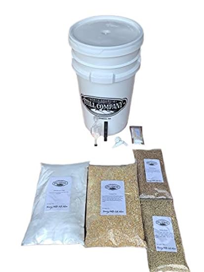 North Georgia Still Company´s 7 Gallon Fermentation Bucket & Complete Milled Corn, Malted Barley & Wheat Whiskey Mash Fermentation Kit Combo 526210527