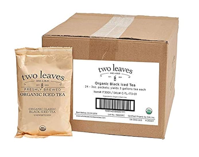 Two Leaves and a Bud Organic Negro Iced Tea Packs for C
