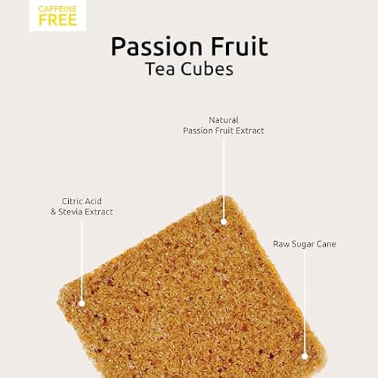 Instabrew Passion Fruit Tea Cubes - Hot or Iced, Lightly Sweetened, Decaffeinated, Individually Packaged, Convenient, On-the-Go, Sustainable Packaging (12 Count - Pack of 4) 933237058