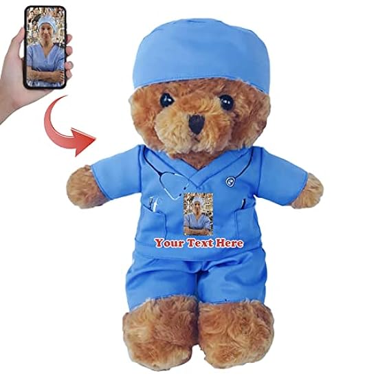Personalized Teddy Bear with Photo & Custom Text/Blessi