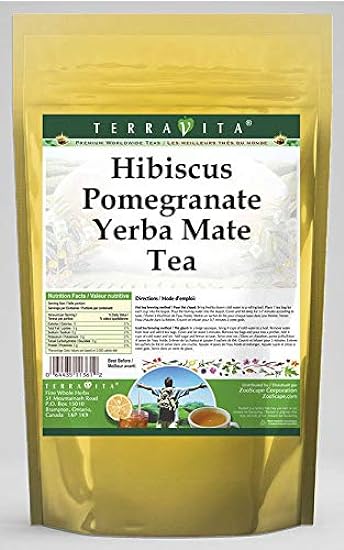 Hibiscus Pomegranate Yerba Mate Tea (25 tea bolsas, ZIN
