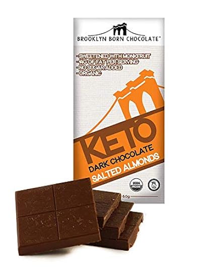 Brooklyn Born KETO Chocolate Bars | 12 Pack Salted Almo