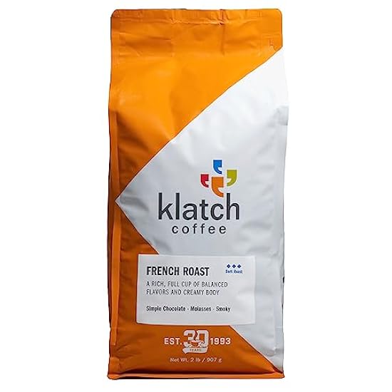 Klatch Café French Roast Blend Dark Roast, 2 Pounds, Wh