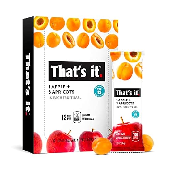 That´s it. (36 Count) Variety Pack | Apricot, Pear, and Pineapple Flavors | 100% Natural Real Fruit Bars Plant-based, Vegan, Gluten-free, No Added Sugar, Top 12 Allergen Free 81794208